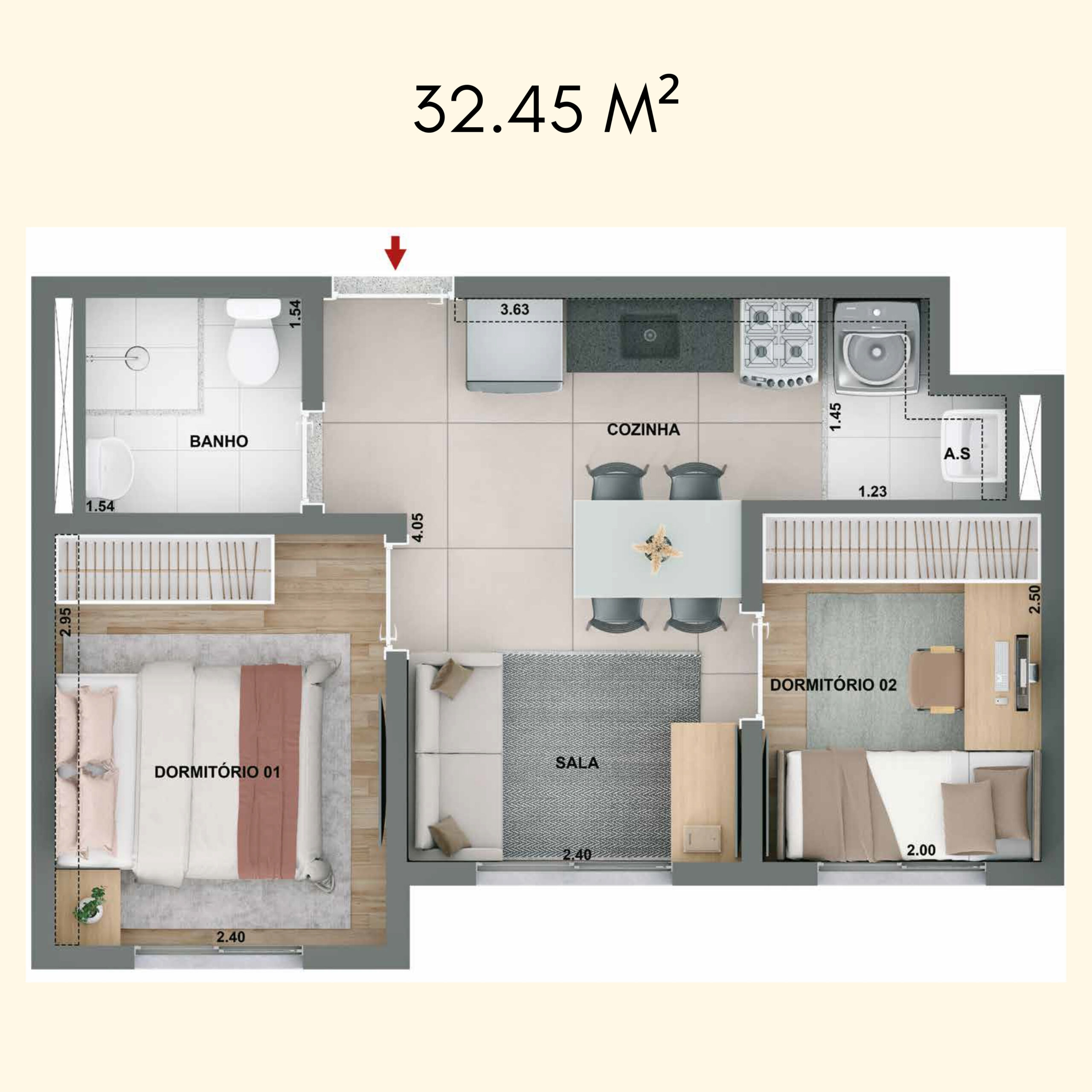 32.45 M²