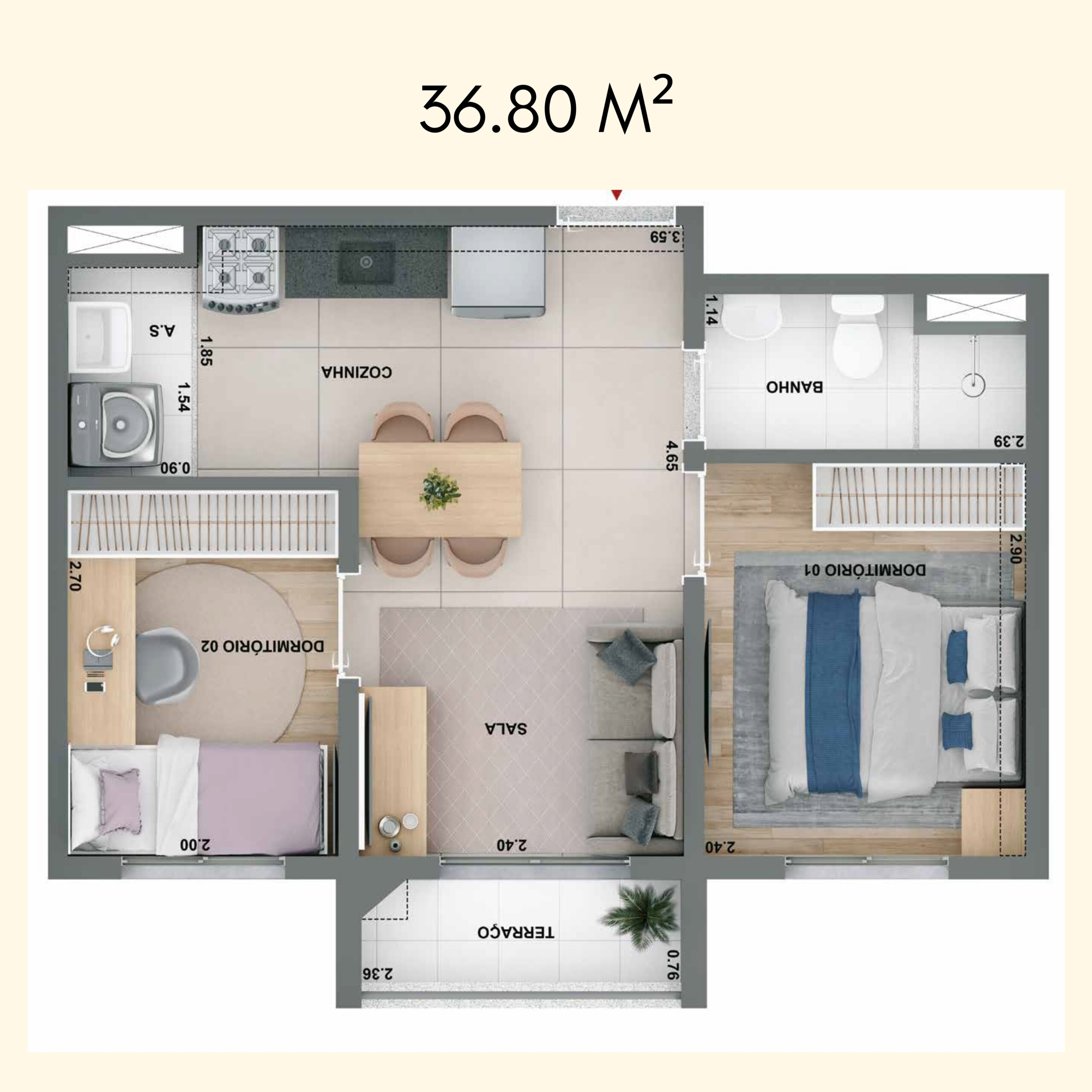 36.80 M²