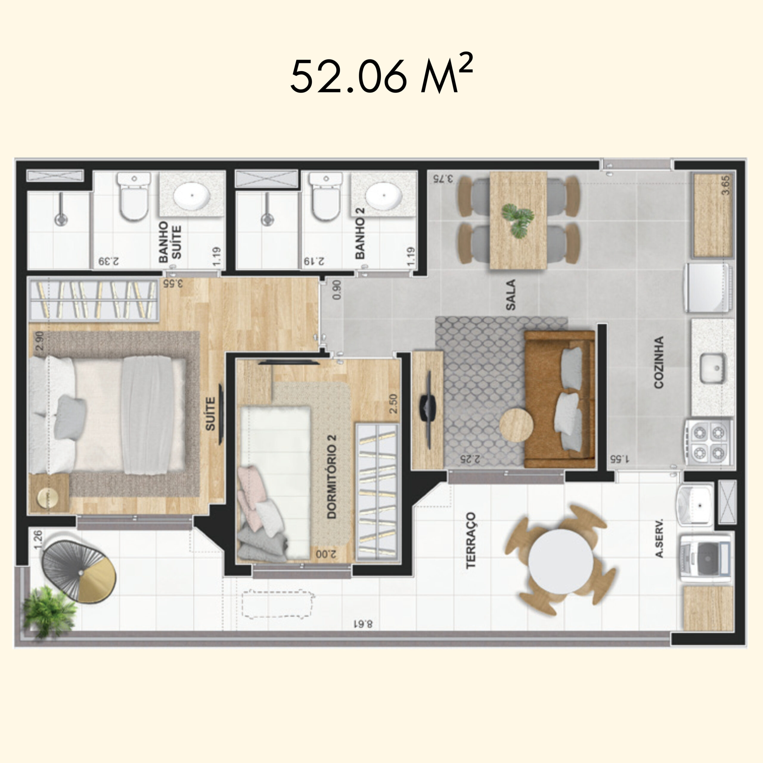52.06 M²